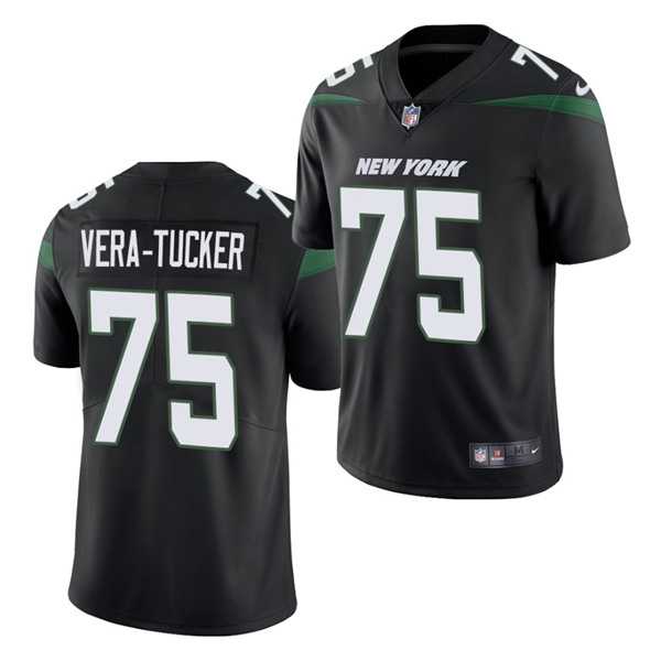 Men & Women & Youth New York Jets #75 Alijah Vera-Tucker Black Vapor Untouchable Limited Stitched Jersey